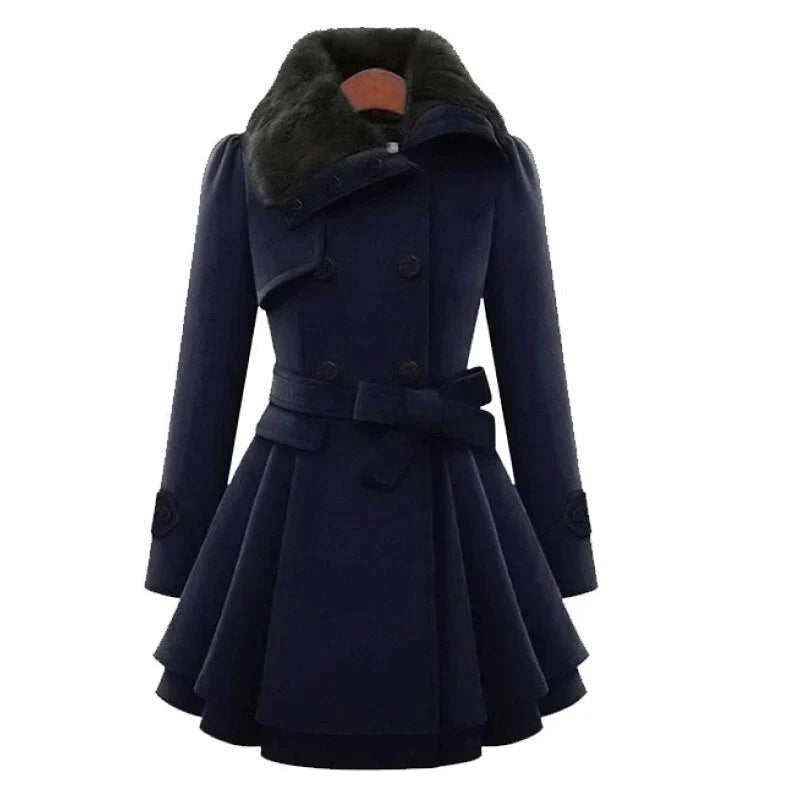 Yin | Schicker Trenchcoat mit veganem Pelz