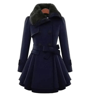 Yin | Schicker Trenchcoat mit veganem Pelz