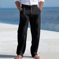 Nilo | Leichte Leinen Sommerhose – Schwarz