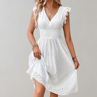 Gabriella - Elegantes und bequemes weißes knielanges Kleid für Frauen – Weiß