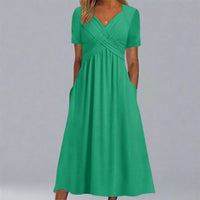 Elsbeth | Figurbetontes Midi-Kleid für Elegante Anlässe – Grün