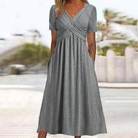 Jamaica - Elegantes Midikleid wit Bauchabdeckung – Grau