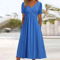 Jamaica - Elegantes Midikleid wit Bauchabdeckung – Blau