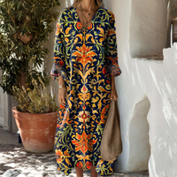 Nora | Bequemes Leinenkleid – Mehrfarbig