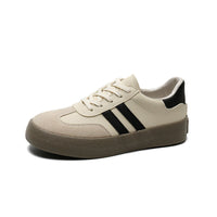 Serina Retro Gestreifte Sneakers – Beige
