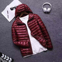 Lambert Pufferjacke mit Kapuze – Bordeaux