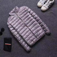 Konrad Pufferjacke mit Reißverschluss – Grau