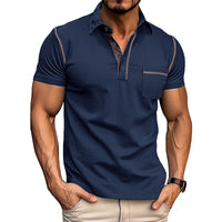 Norbert Polo mit Kontrasten und Brusttasche – Marine