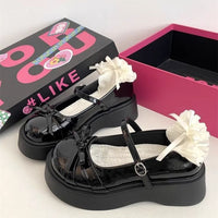 Damen Modische Plateau-Sandalen mit eleganter Blütenapplikation – Schwarz