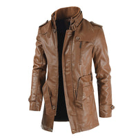 Logann | Stilvoller Lederblouson für Herren mit Reißverschluss und Gürtel – Beige