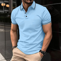 Maximillian | Herren Polohemd – Himmelblau