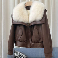 Vienna Fur Trim Jacket – Mocha