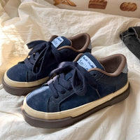 Damen Bequeme Sneaker mit weichem Leder und gepolsterter Innensohle – Blau