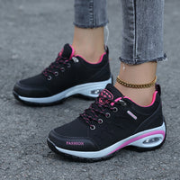 Damen Sportliche Sneakers mit dämpfender Luftpolsterung und flexibler Sohle – Schwarz