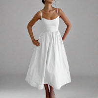 Kreszentia | Premium Strap Midi Dress für jeden Anlass – Weiß