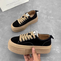 Damen Plattform Sneakers – Schwarz