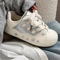 Damen Sneakers im trendigen Sternen-Design – Silber