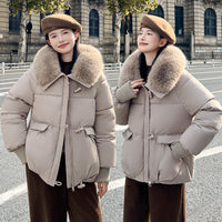 Lucyna - Elegante Jacke mit Pels – Khaki