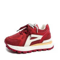 Damen Sportliche Komfort Sneakers mit dämpfender Sohle und einzigartigem Design – Rot