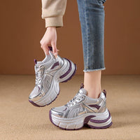Damen Sportliche Chunky Sneakers mit innovativem Sohlenprofil – Lila