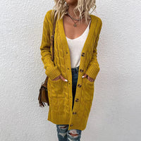 DamenMODE CARDIGAN PULLOVER | MODERNER STIL, KOMFORTABEL, VIELSEITIG – Erdig Gelb