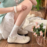 Damen Ballerinas mit verspielten Details und edler Schnürung – Beige