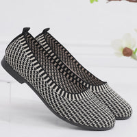 Damen Elegante Ballerinas aus atmungsaktivem Strickmaterial – Schwarz