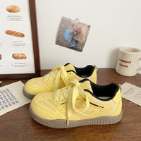 Damen Sneakers mit innovativer Schnürtechnologie und atmungsaktiver Oberflächenstruktur – Gelb
