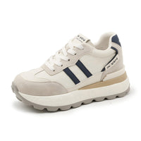 Damen Sportliche Chunky Sneakers mit hochwertigem Obermaterial und dämpfender Sohle – Cremeweiß