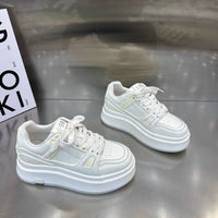 Damen Plattform-Sneaker mit modischem Design und bequemer Dämpfung – Cremeweiß