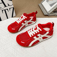Damen Sportliche Lightweight Sneakers mit atmungsaktivem Obermaterial und rutschfester Sohle – Rot