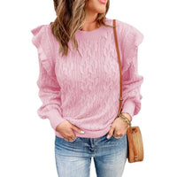 DAME LOCKERER LANGÄRMELIGER PULLOVER | BEQUEM UND STILVOLL – Rosa