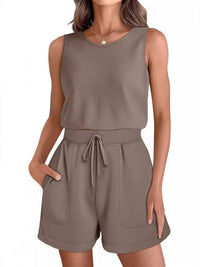 Lily -  Sport Schnürweste Spielanzug Workout-Kleidung – Camel