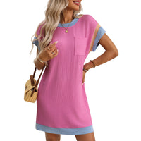 Mia | Sommerkleid Damen gerippt leicht und stilvoll – Rosenrot