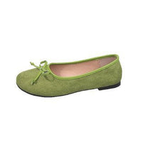 Damen Ballerinas mit feiner Schleifenapplikation – Grün