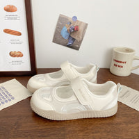 Damen Sportliche Klettverschluss-Sneaker mit atmungsaktivem Obermaterial und dämpfender Sohle – Cremeweiß