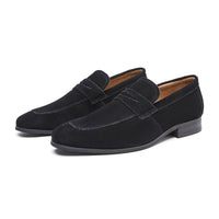 Vittorio | Penny-Loafer aus Wildleder – Schwarz
