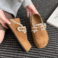 Damen Bequeme Mokassins mit dekorativem Schnallen-Detail und weichem Innenfutter – Beige