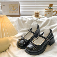 Damen Elegante Lackpumps mit verspieltem Schleifen-Detail und bequemer Sohle – Schwarz