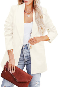 Heidi-Mode | Doppelreihiger Blazer mit Gerafften Ärmeln und Taschen – Weiß