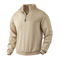 Aaron | Eleganter Viertelreißverschluss-Pullover – Beige
