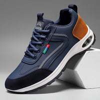 Damen Sportliche Sneakers mit stoßdämpfender Sohle und elastischen Schnürsenkeln – Blau