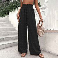 Mykonos Sommerhose | luftige sommerhosen damen mit weitem Bein – Schwarz