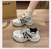 Damen Sportliche Sneakers mit atmungsaktivem Mesh-Obermaterial und gepolsterter Sohle – Schwarz