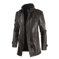 Logann | Stilvoller Lederblouson für Herren mit Reißverschluss und Gürtel – Marron