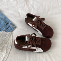 Damen Sportliche Sneaker mit Veloursleder-Obermaterial und gepolsterter Innensohle – Braun