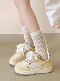 Damen Sportliche Sneaker mit verspieltem Tierdesign – Gelb