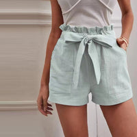 Kika Baumwoll-Leinen-Shorts | Sommerliche Bermudas Damen – Hellgrün