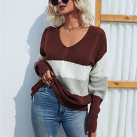 GRENZÜBERSCHREITENDER V-AUSSCHNITT PULLOVER | MODERNER STIL, KOMFORTABEL, VIELSEITIG – Weinrot