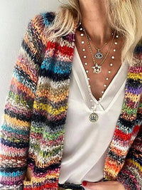 BUNTER ISLÄNDISCHER PULLOVER | ELEGANTER WARMHALTER – Regenbogenfarbe